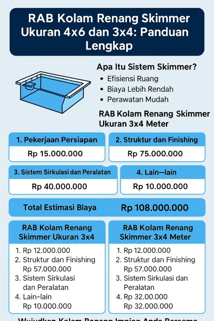 contoh RAB kolam renang skimmer